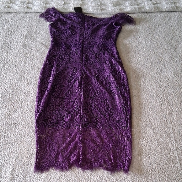 New AllAndWell Deep Purple Lace Midi Dress - Picture 5 of 5